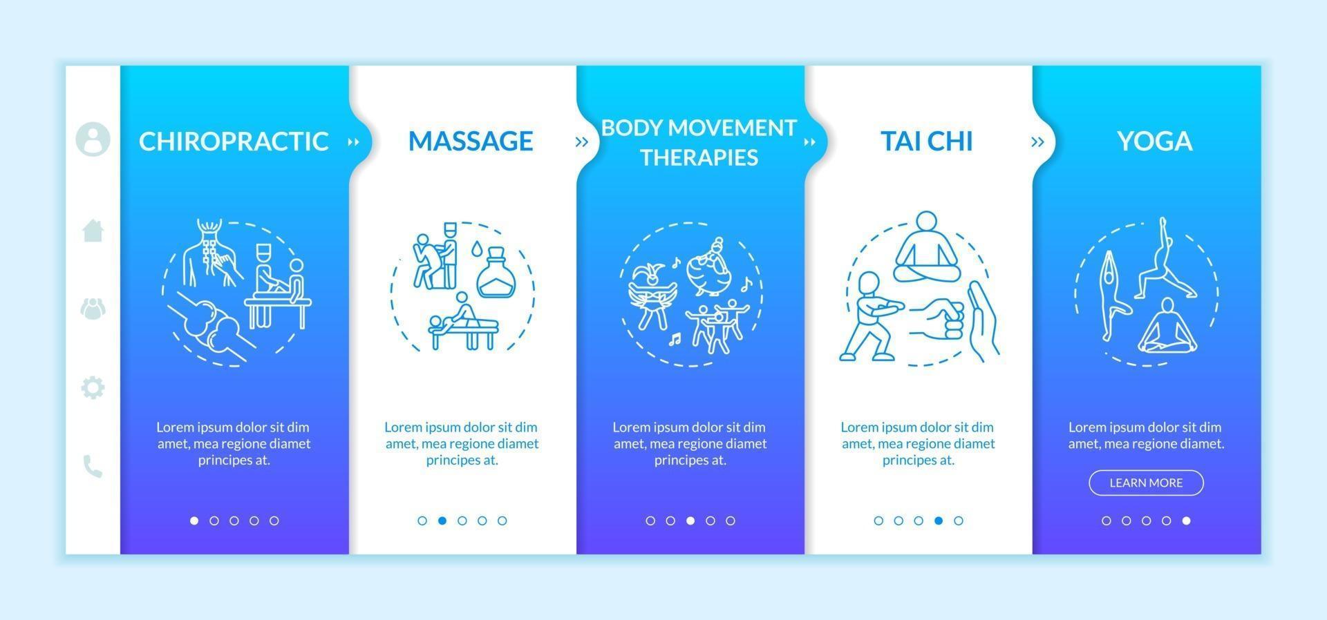 Complementary medicine onboarding vector template