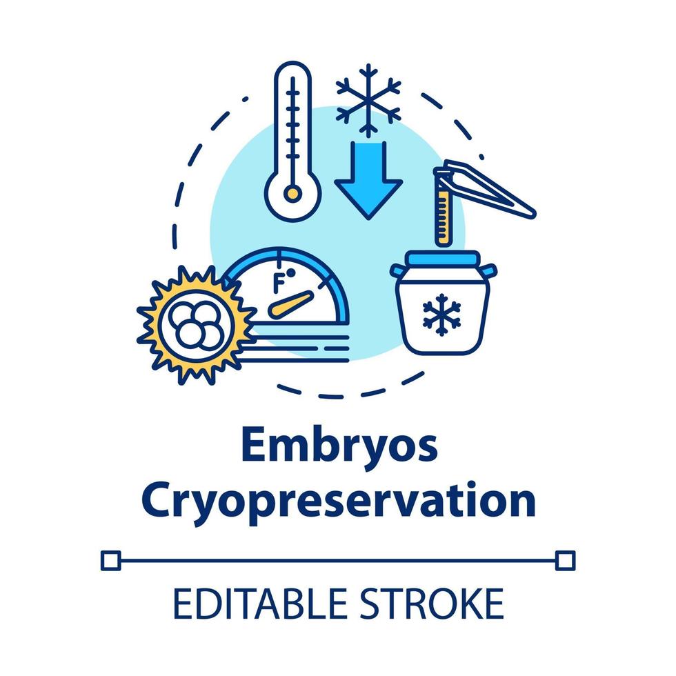 Embryos cryopreservation concept icon vector