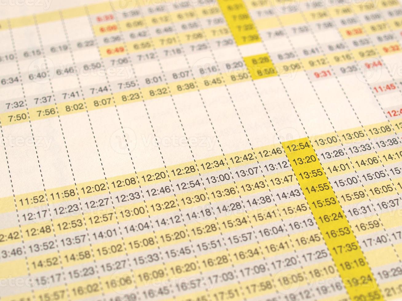 Arrivals and departures timetable photo