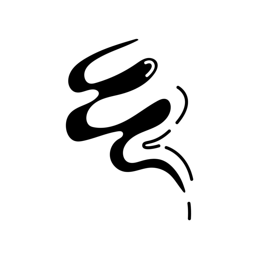 Wind blow black glyph icon vector