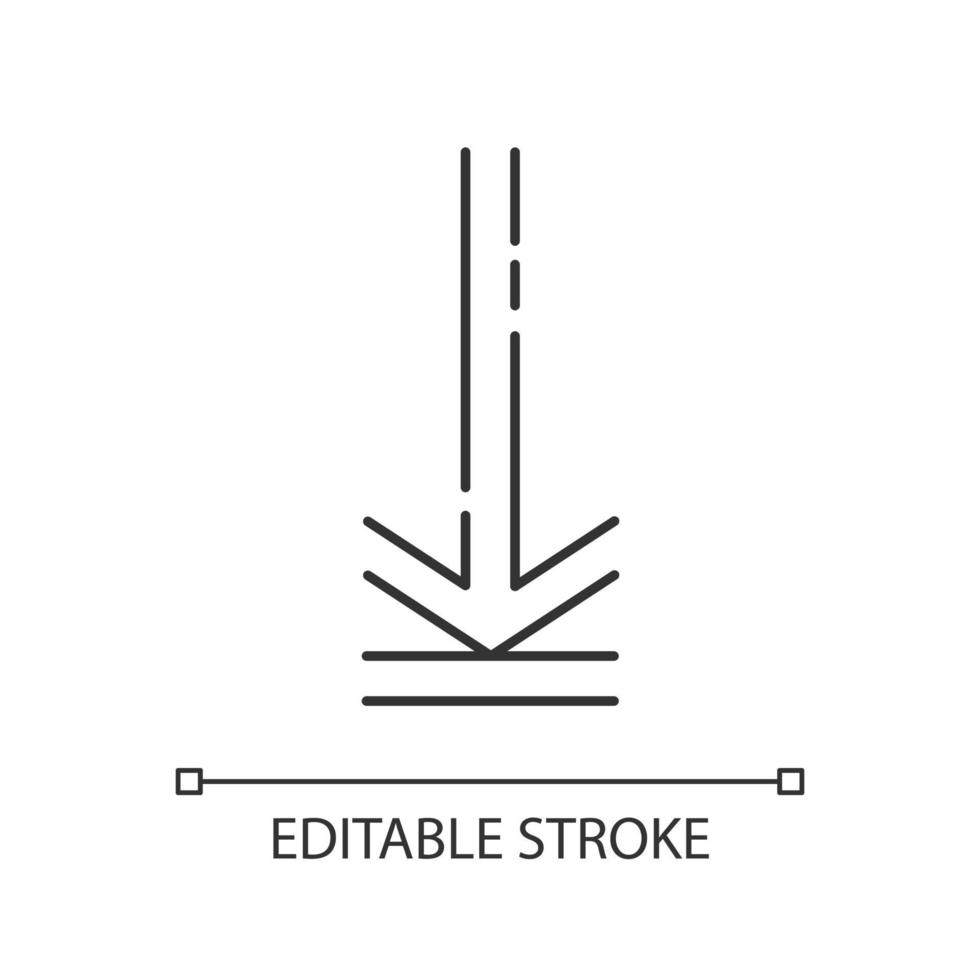 Down arrow, upload pixel perfect linear icon vector