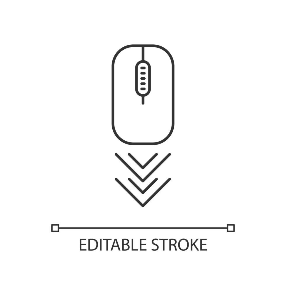 Scrolling mouse pixel perfect linear icon vector