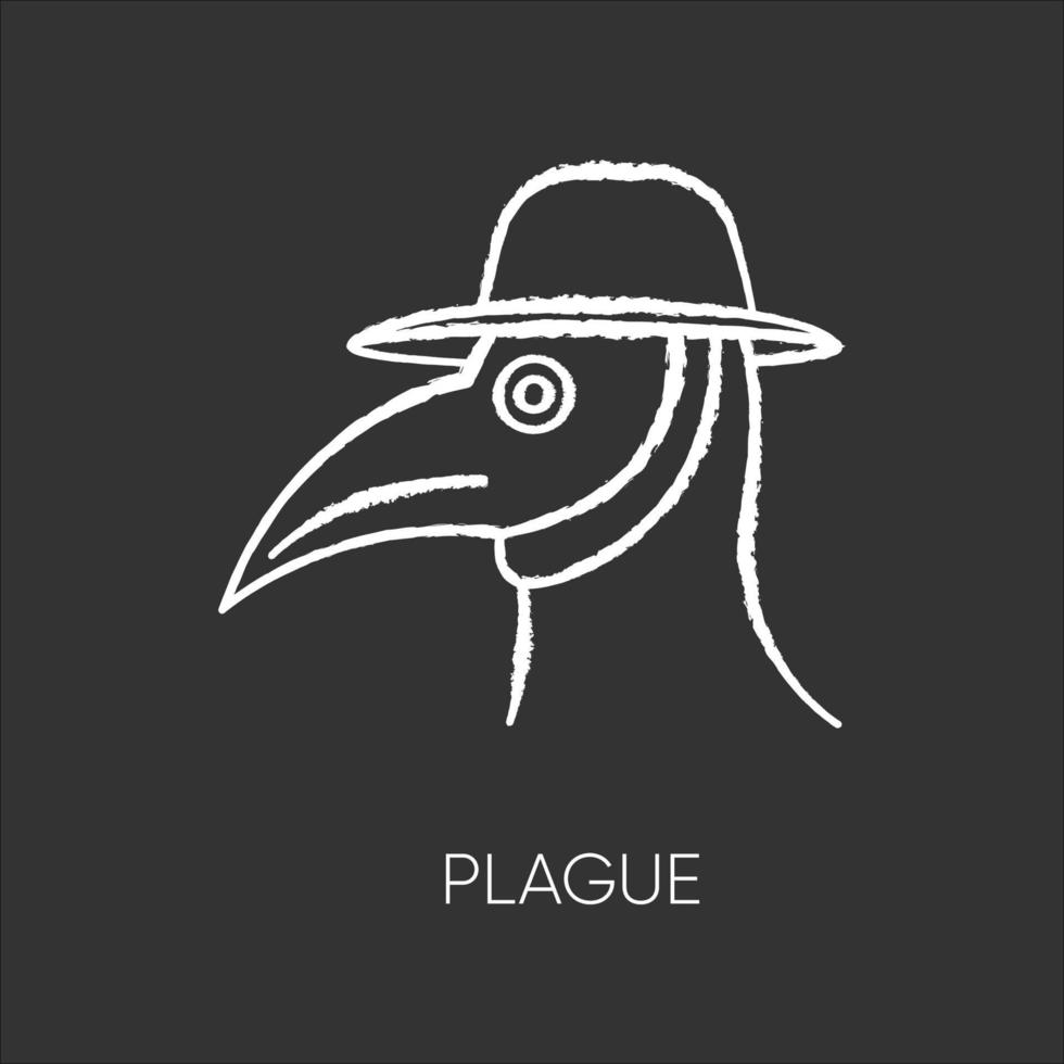 Plague chalk white icon on black background vector