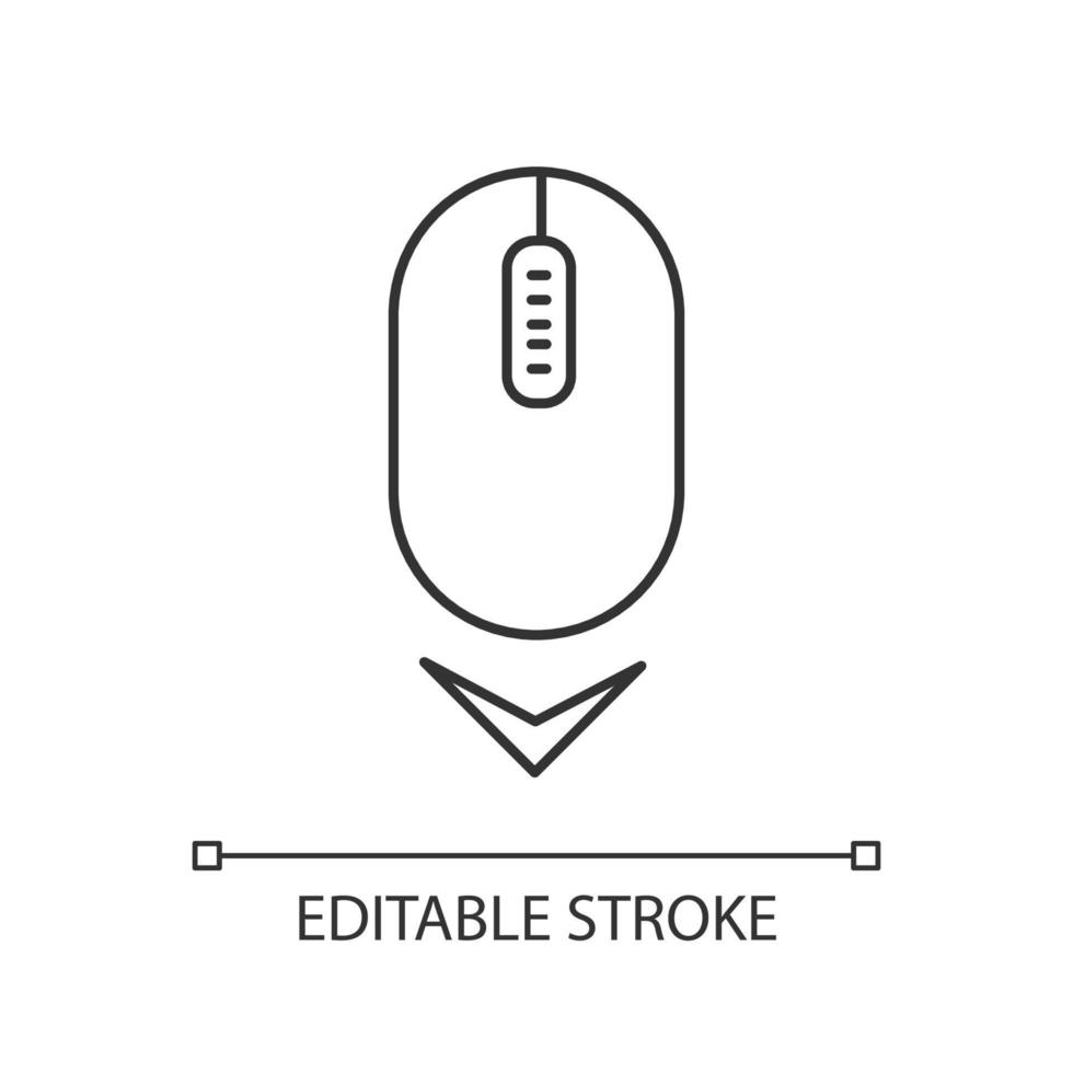 Scrolling mouse pixel perfect linear icon vector