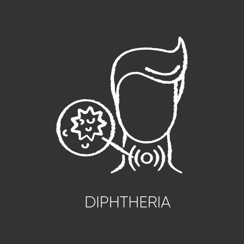 Diphtheria chalk white icon on black background vector