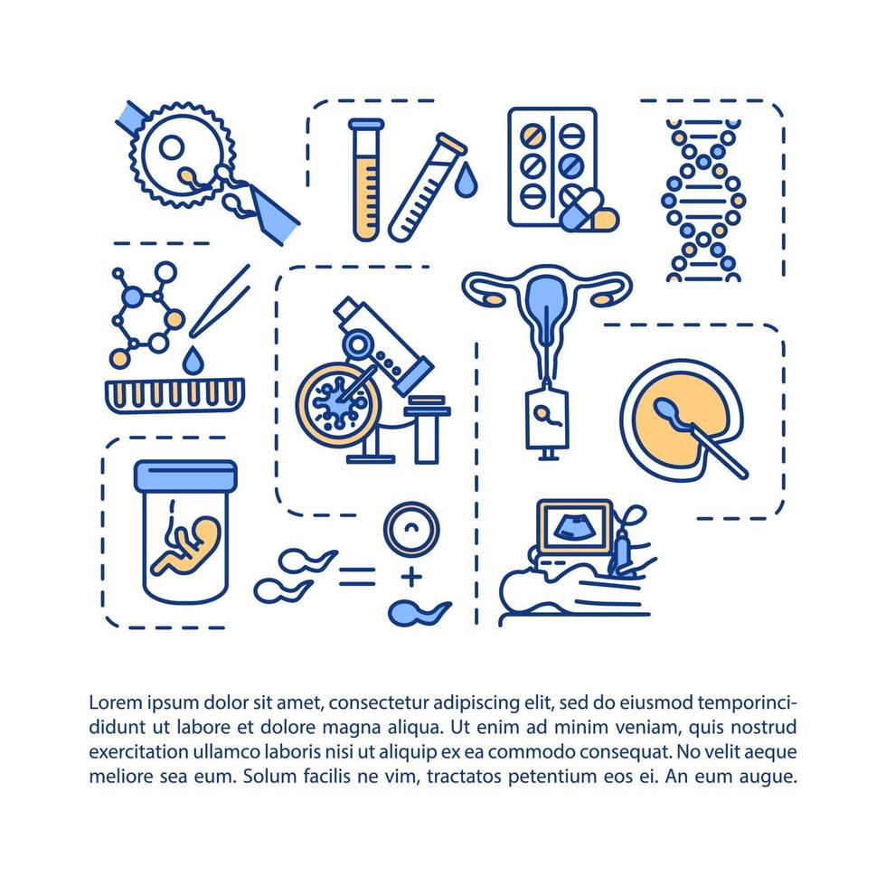 icono del concepto de tecnología de reproducción asistida con texto vector