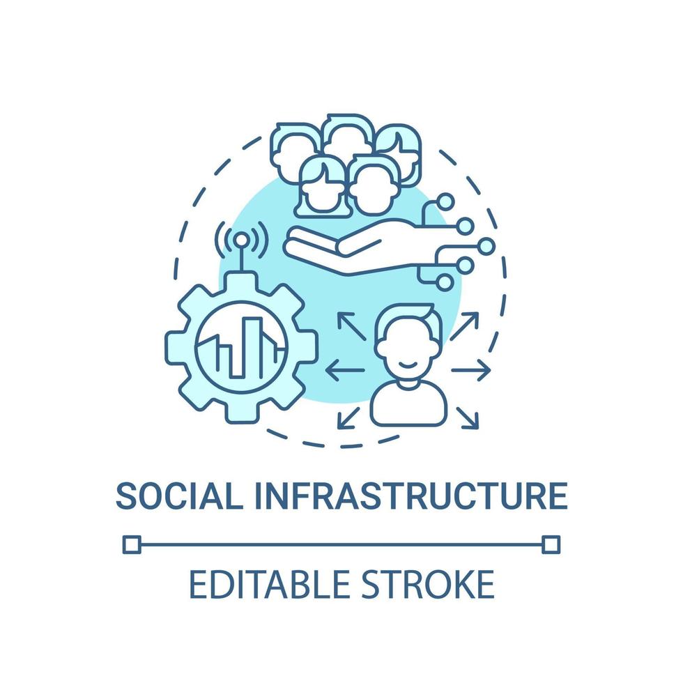 Social infrastructure blue concept icon vector