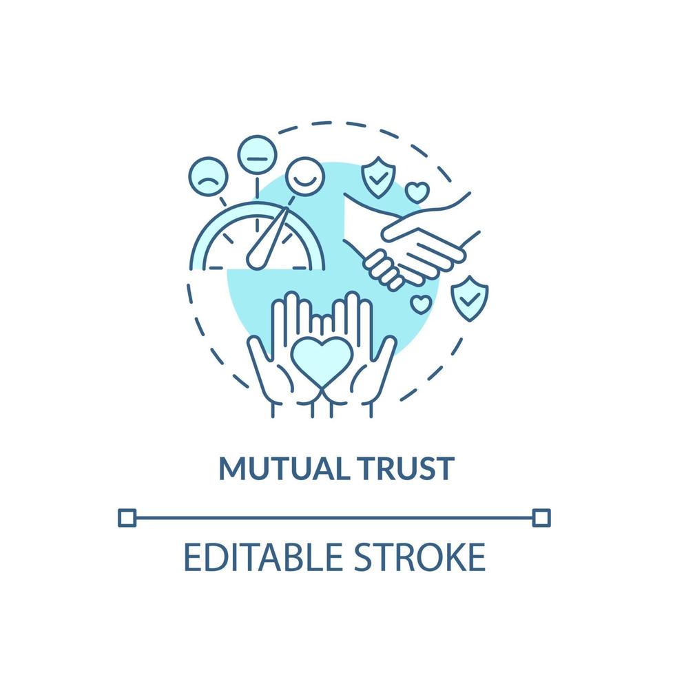Mutual trust in mature relationship concept icon vector