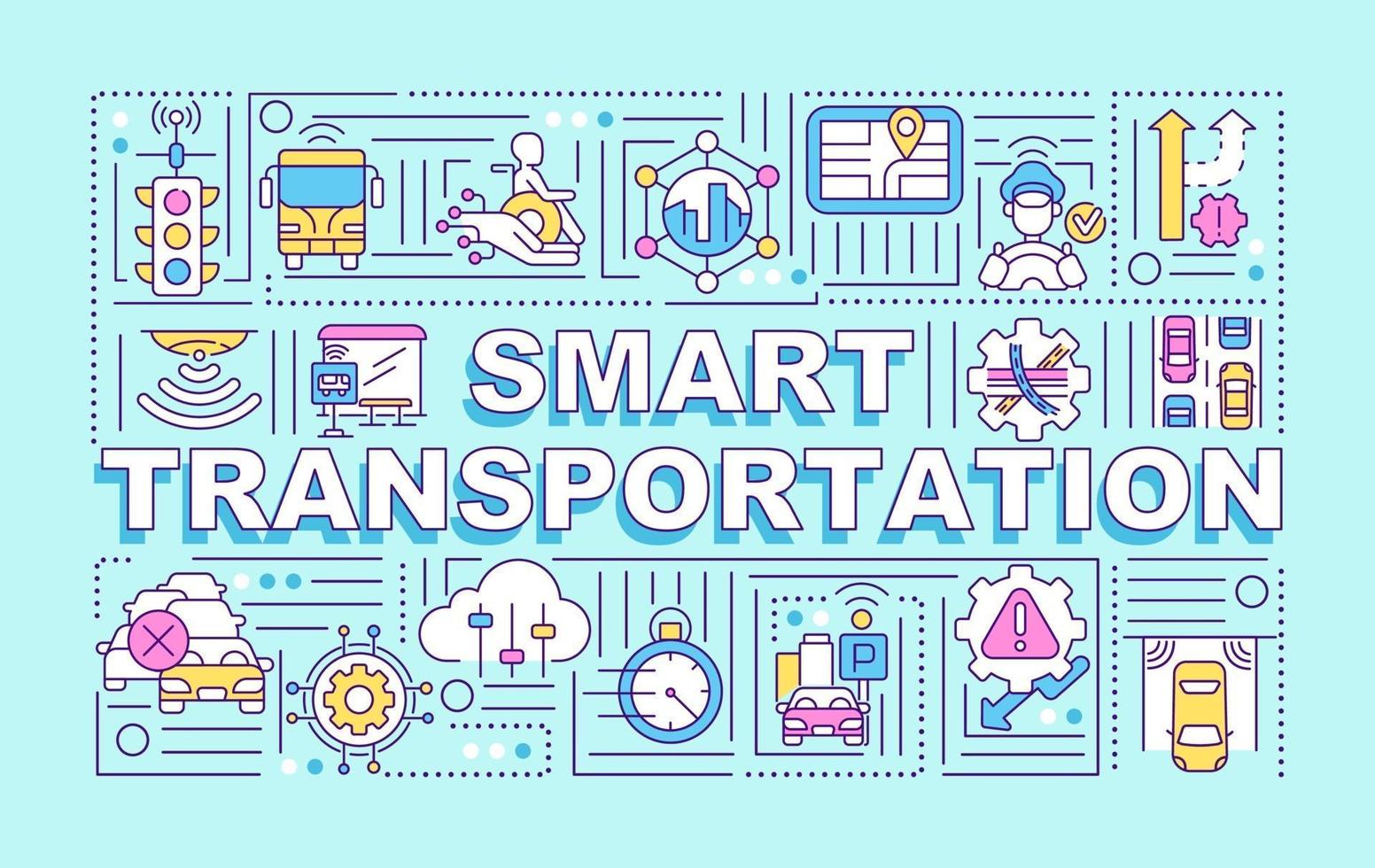 banner de conceptos de palabra de transporte inteligente vector