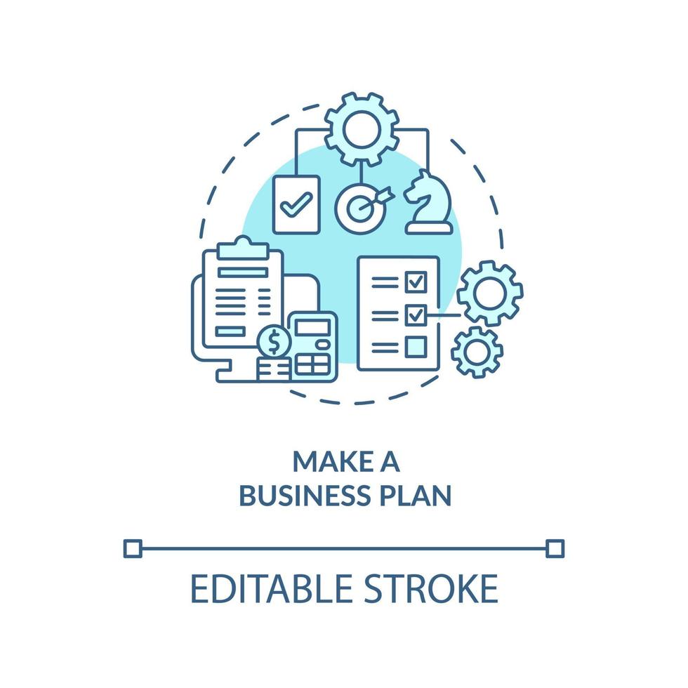Business plan blue concept icon vector