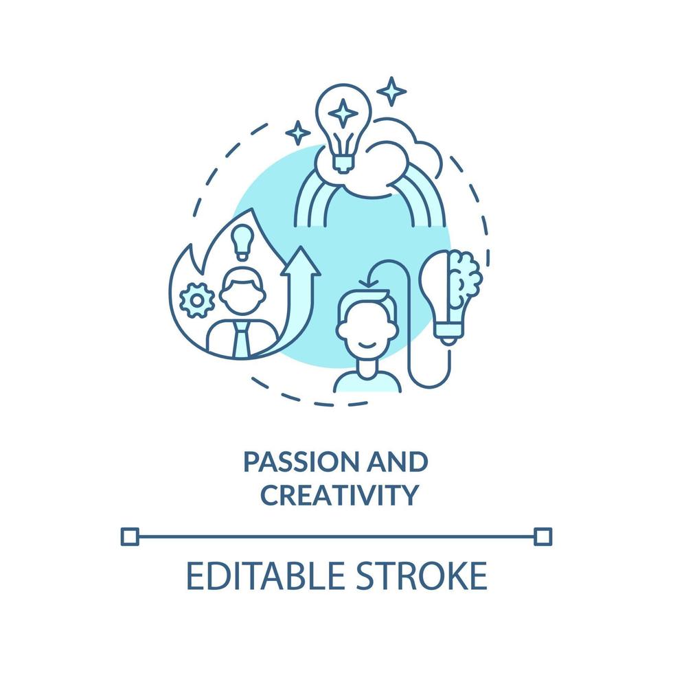 Passion and creativity blue concept icon vector