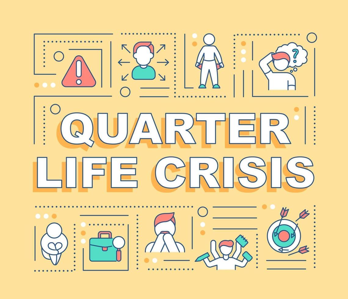 Quarter life crisis word concepts banner vector