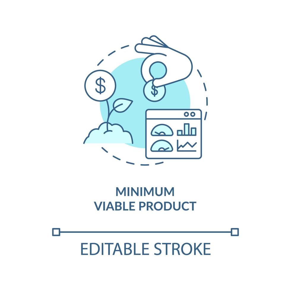 Minimum viable product blue concept icon vector