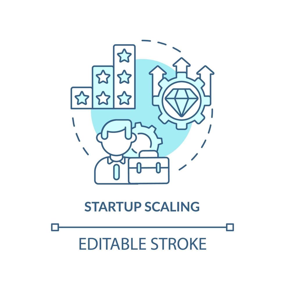 Startup scaling blue concept icon vector
