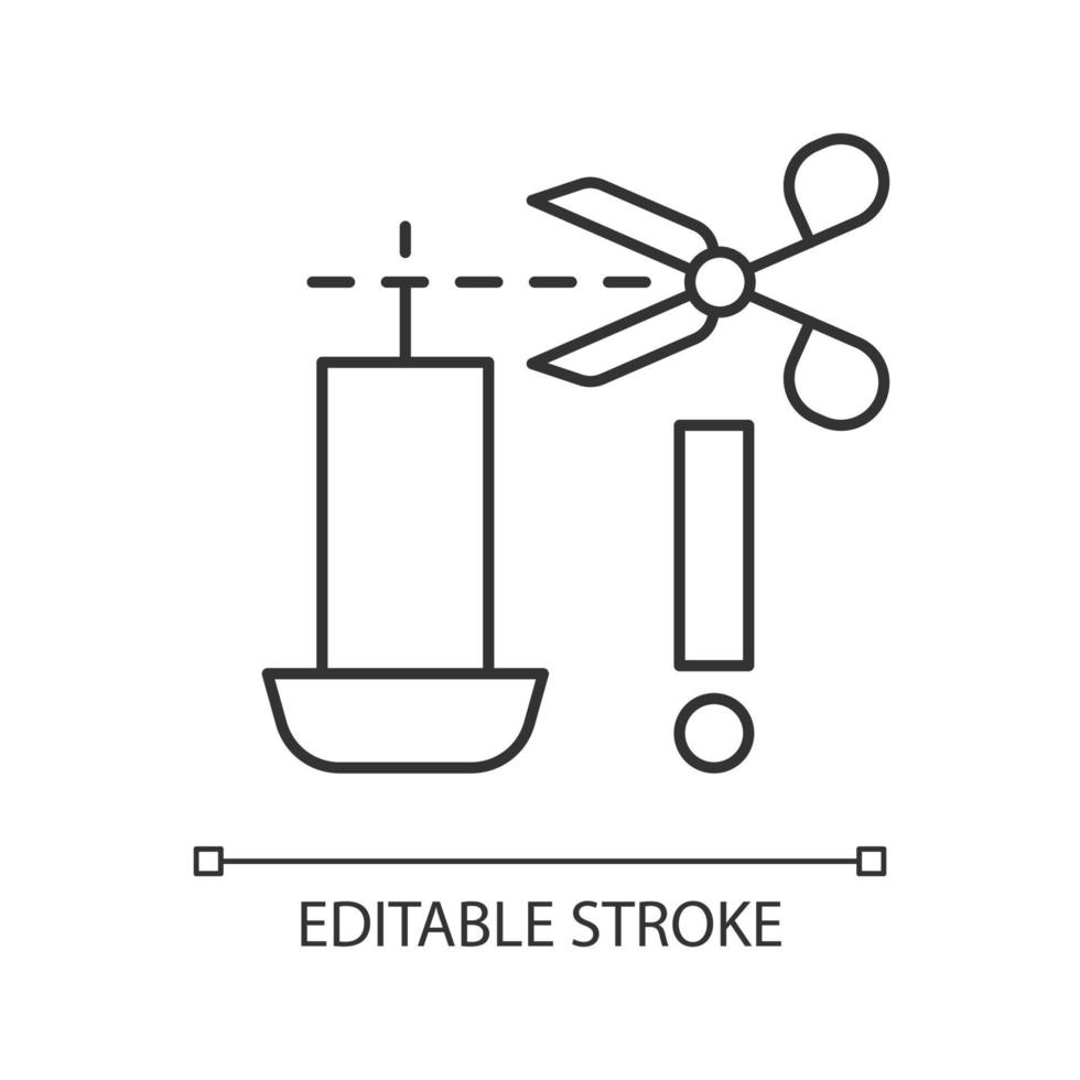 Trimming candle wick linear manual label icon vector