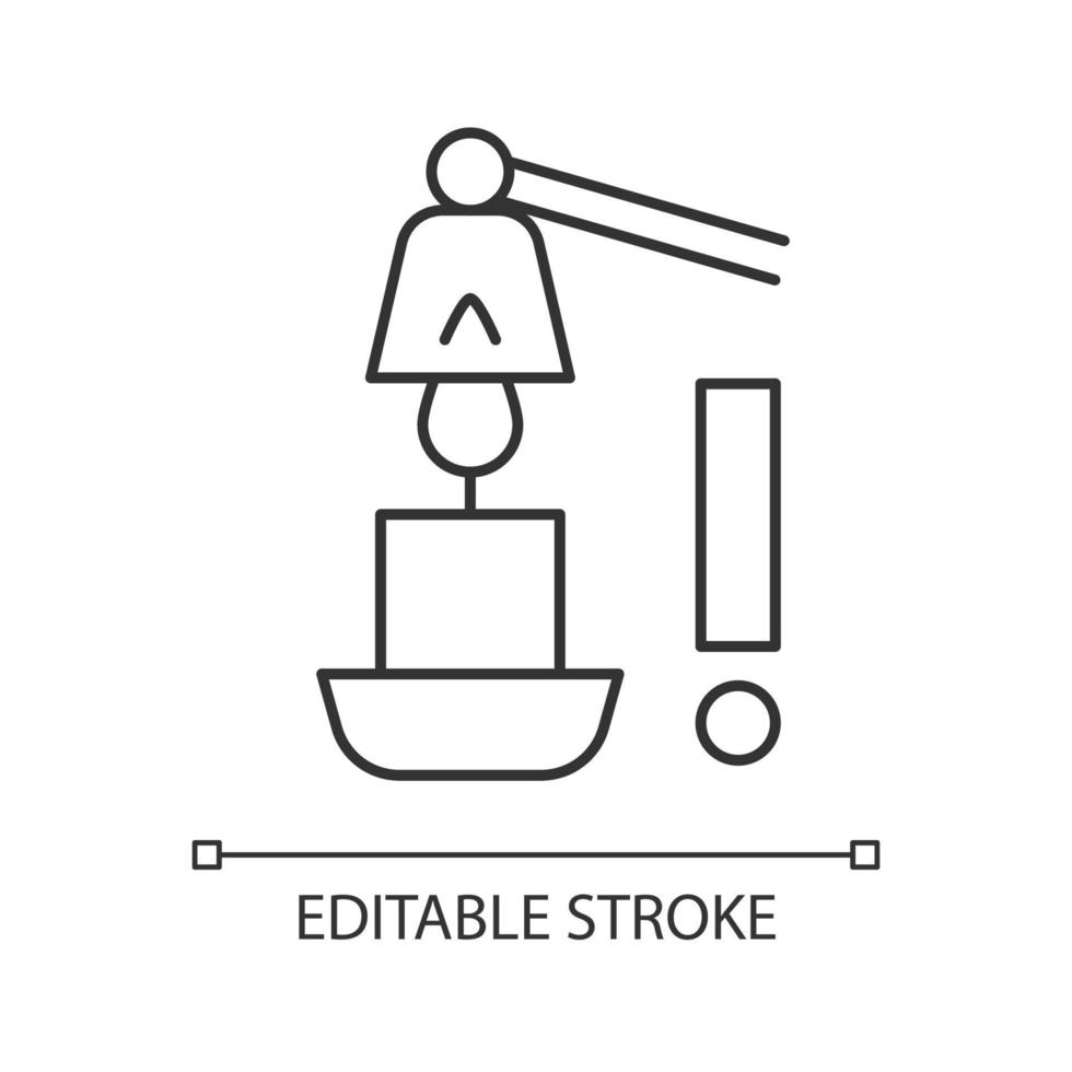 Use candle snuffer linear manual label icon vector