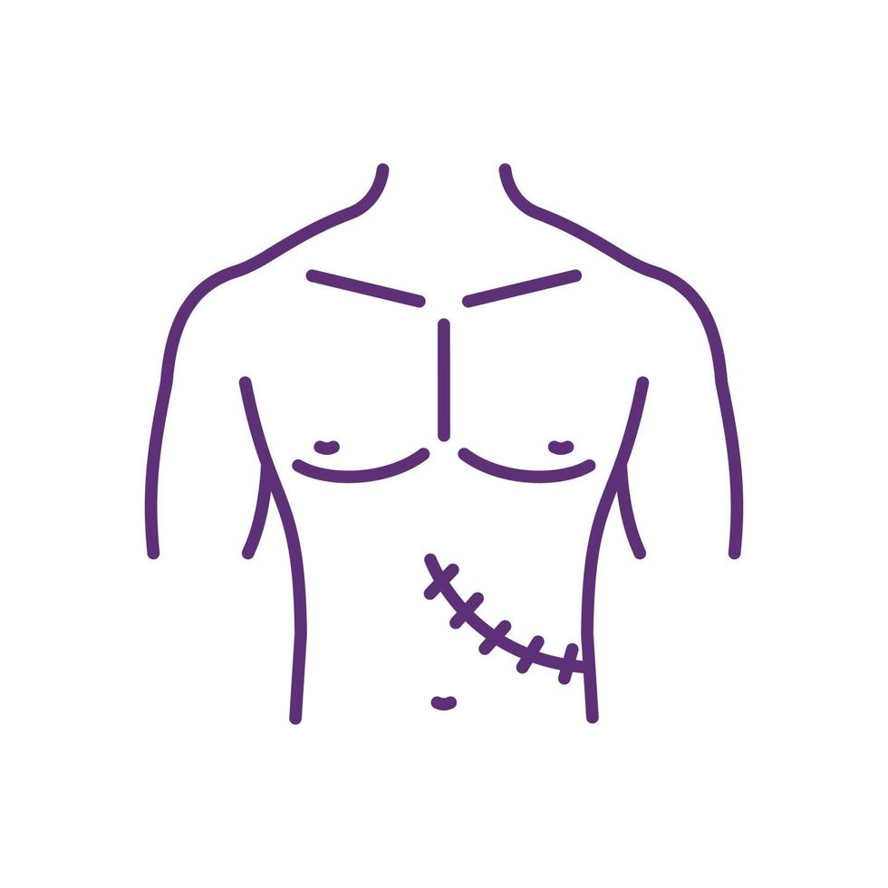 Removed organ aftermath RGB color icon vector