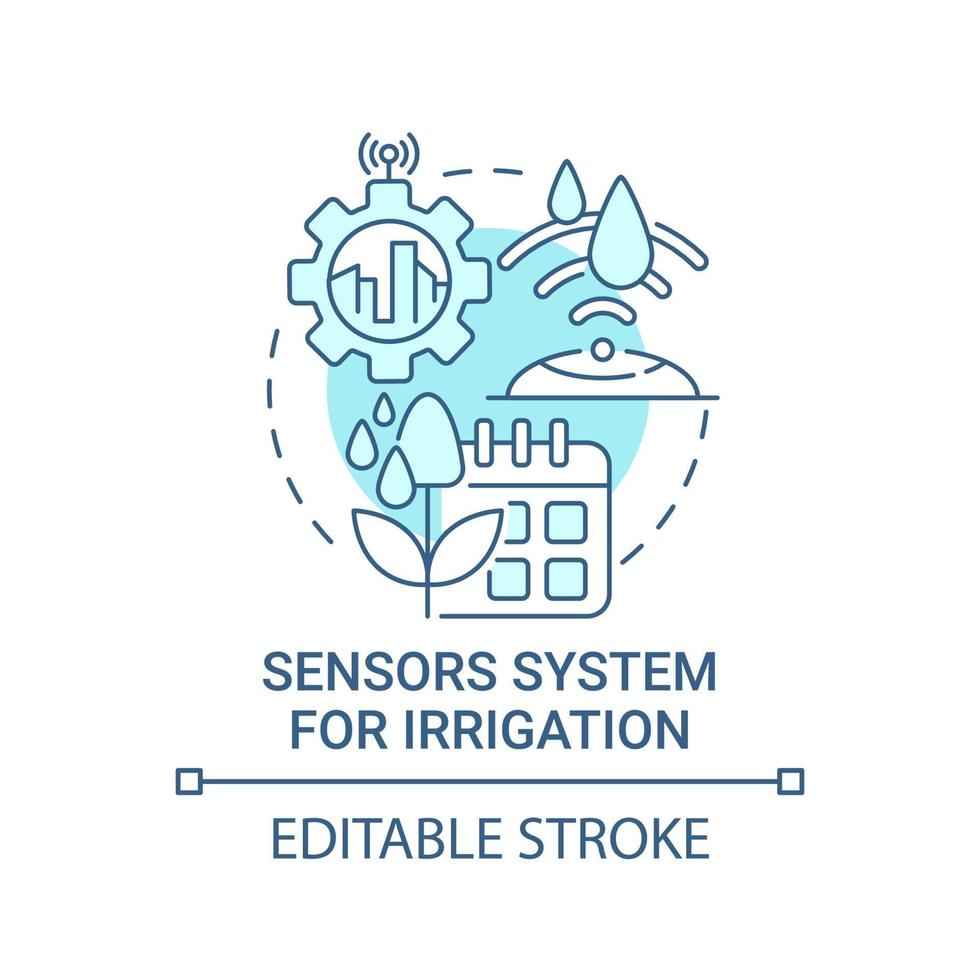 Sensor system for irrigation blue concept icon vector