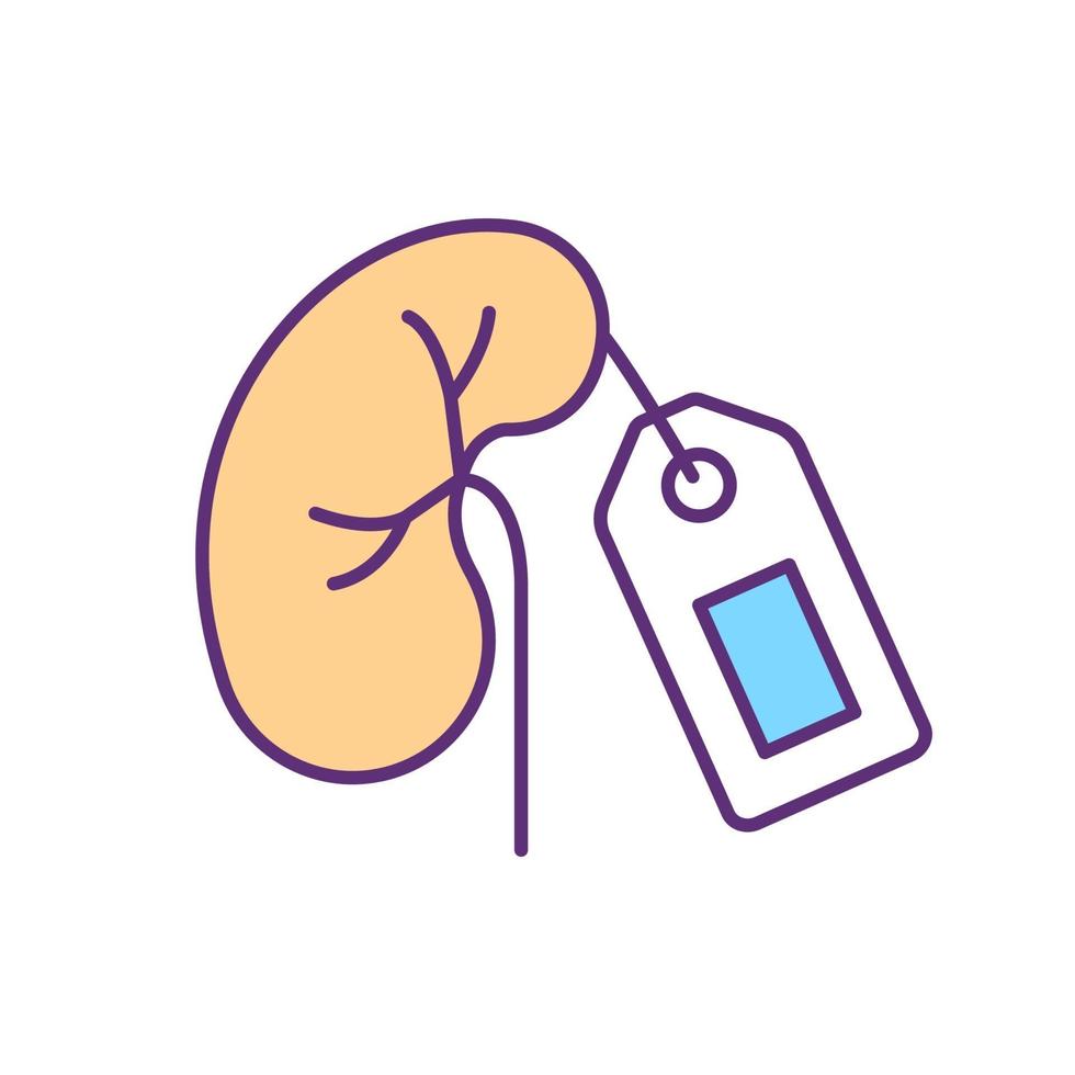 Kidney removal RGB color icon vector