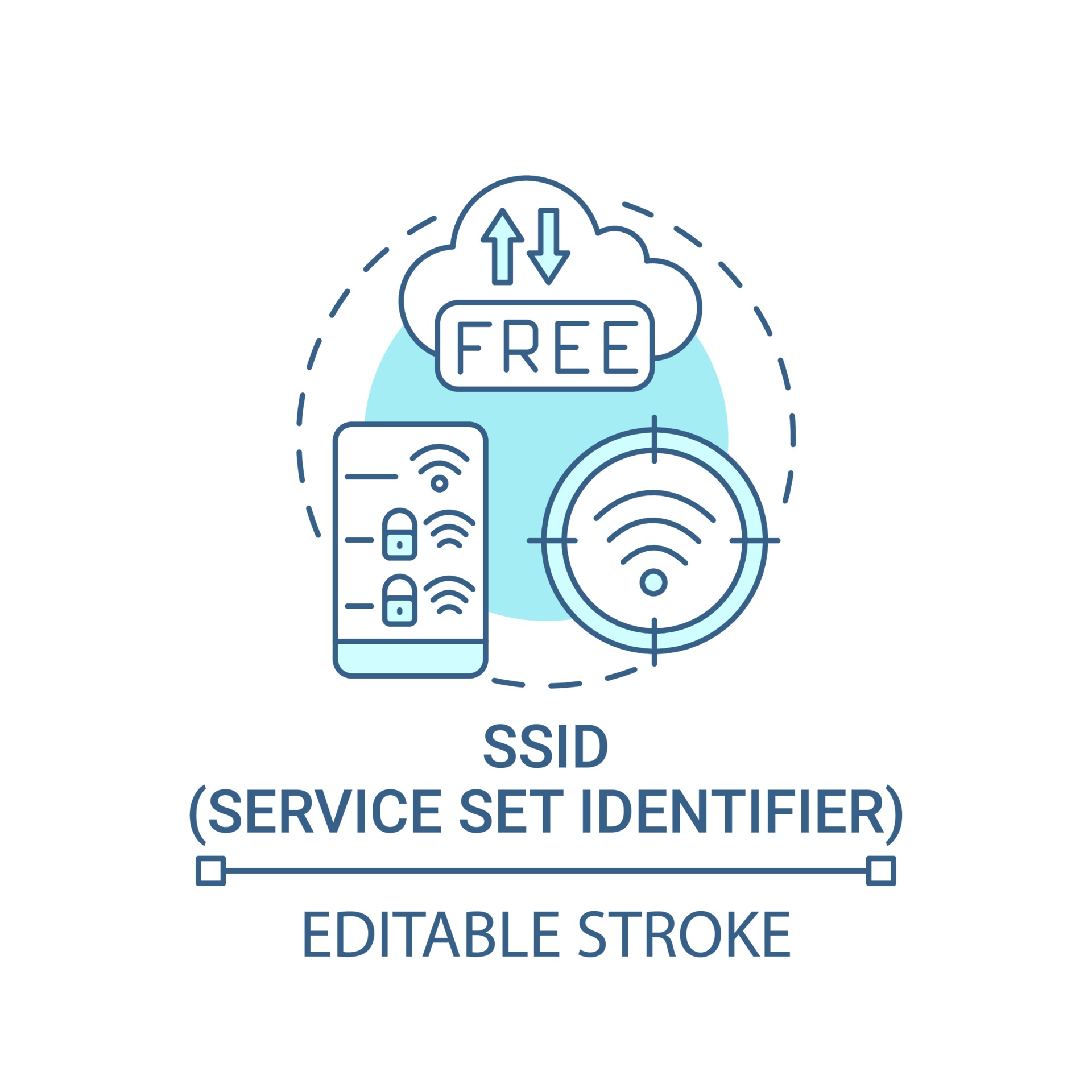 Service set identifier blue concept icon 3273153 Vector Art at Vecteezy