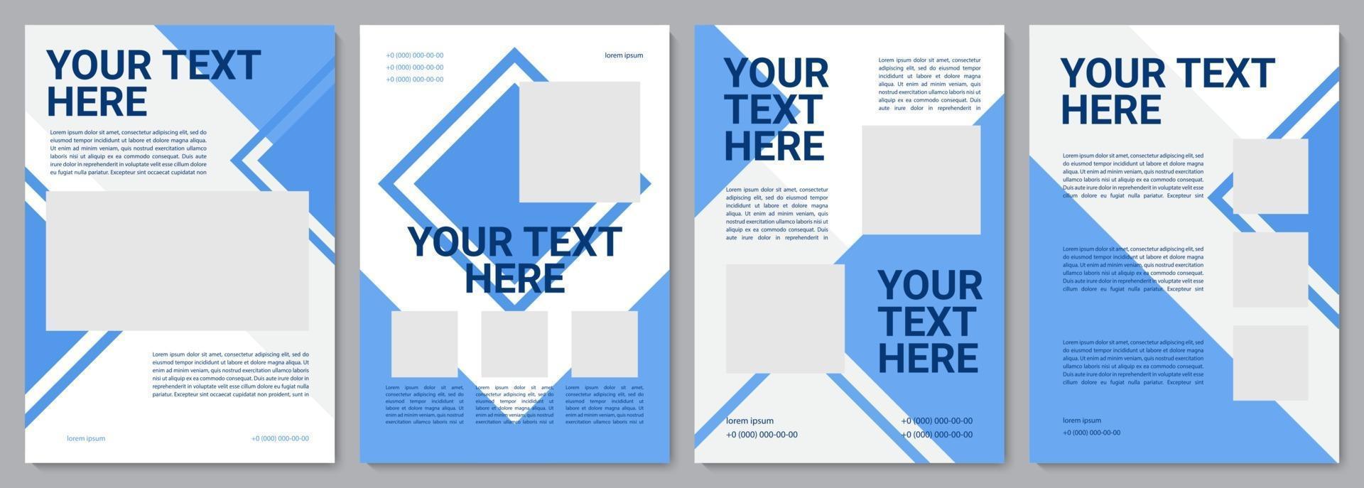 Blue promotional brochure template vector