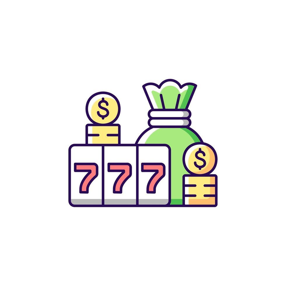 Jackpot RGB color icon vector