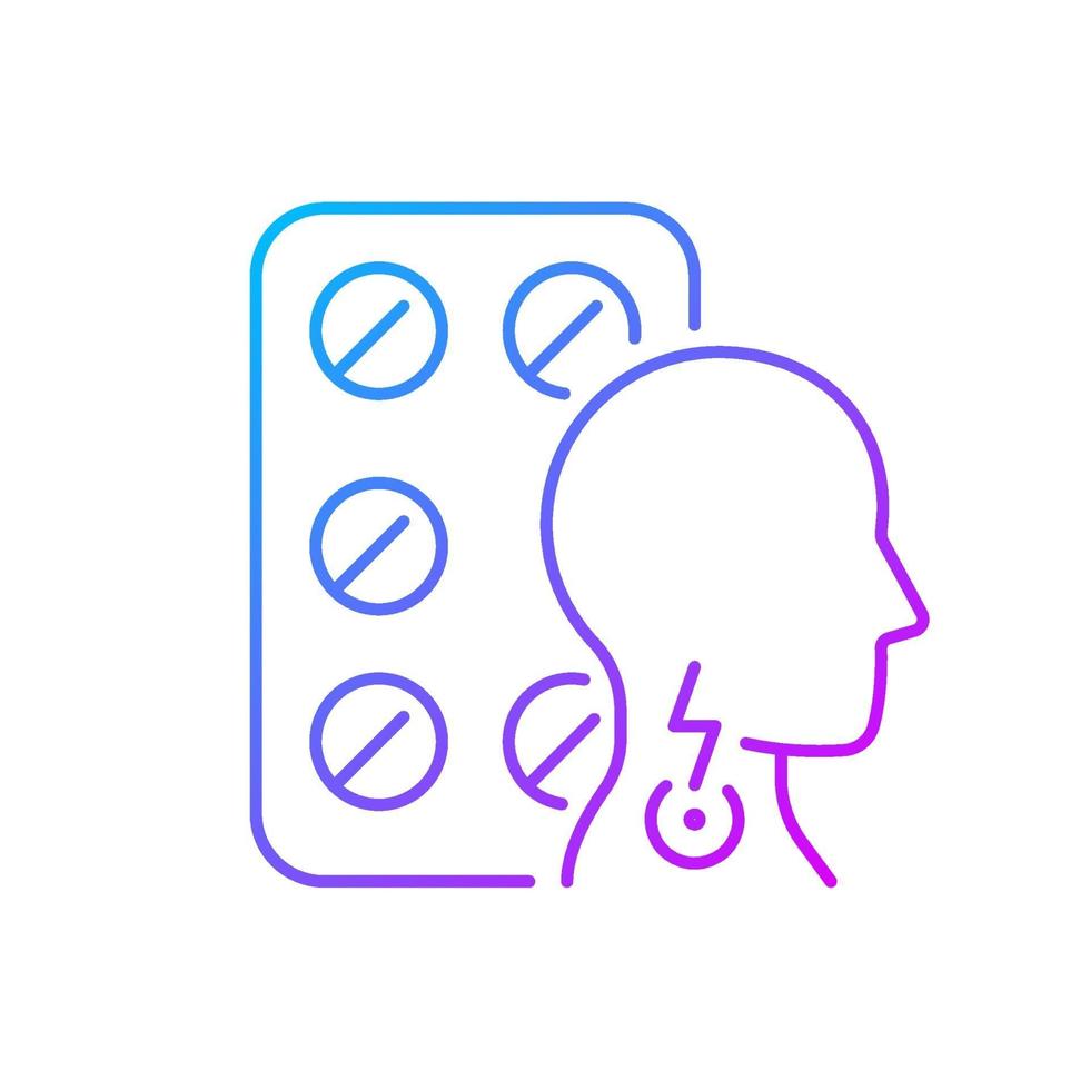 Lozenges for sore throat gradient linear vector icon