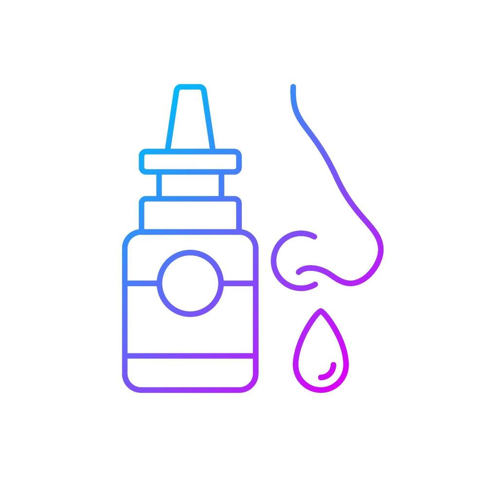 icono de vector lineal gradiente de spray nasal