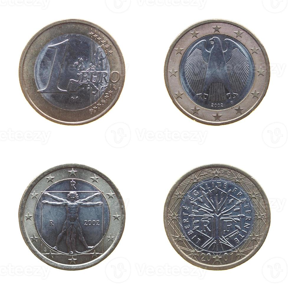Euro coins isolated photo