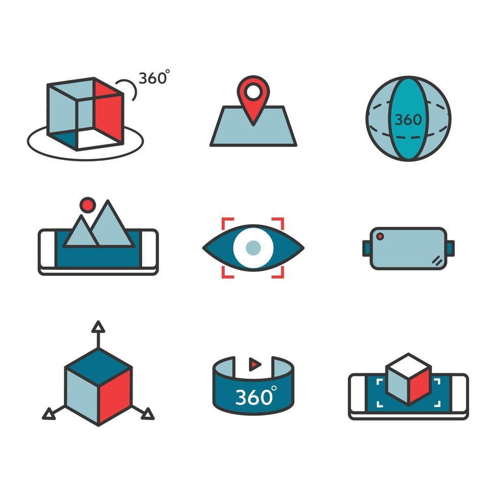 Virtual Reality Tour Icon vector