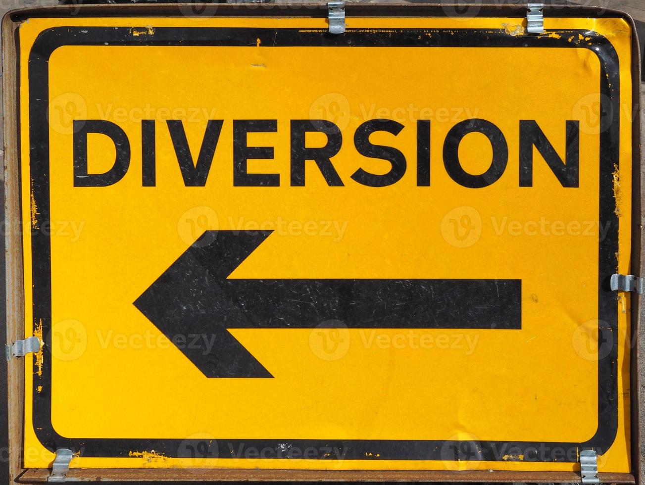 Diversion direction sign photo