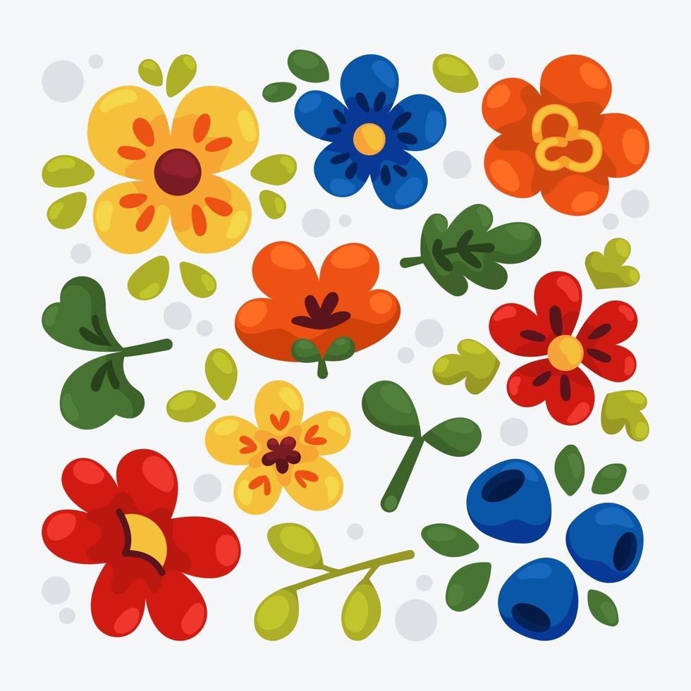 Hand Drawn Flower Elements vector