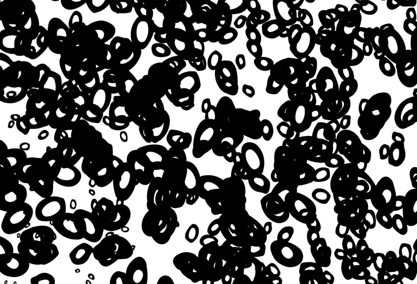 Black and white vector background with bubbles.