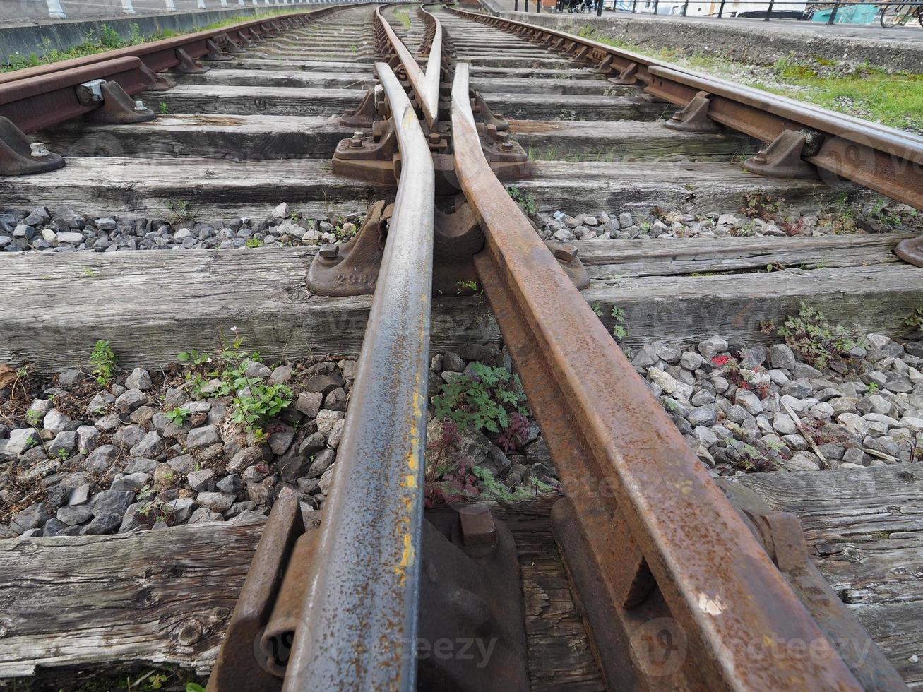 Railway track detail photo