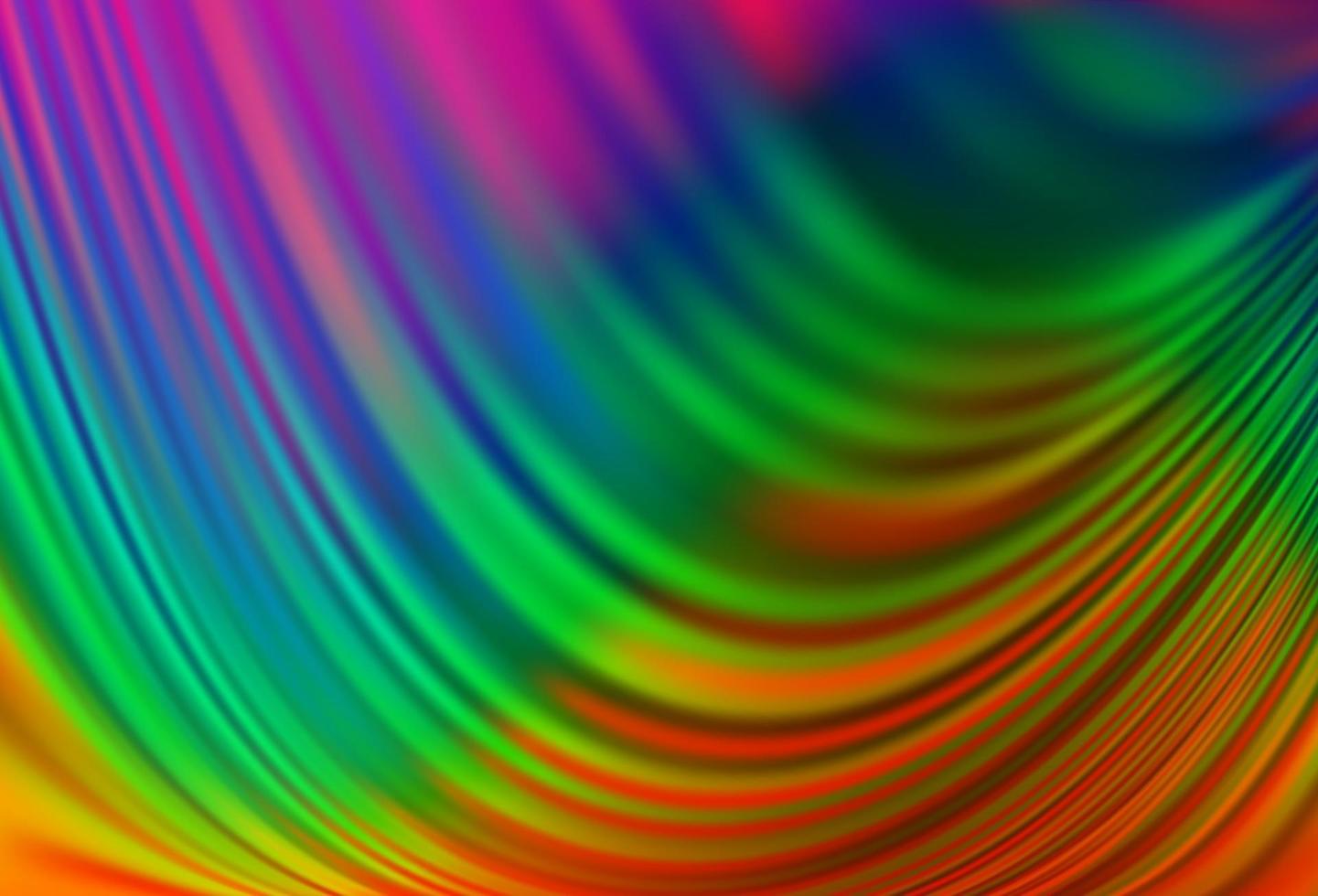 Dark Multicolor, Rainbow vector background with bent lines.
