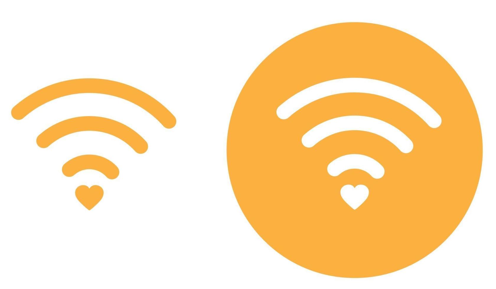 wifi heart icon. Vector illustration