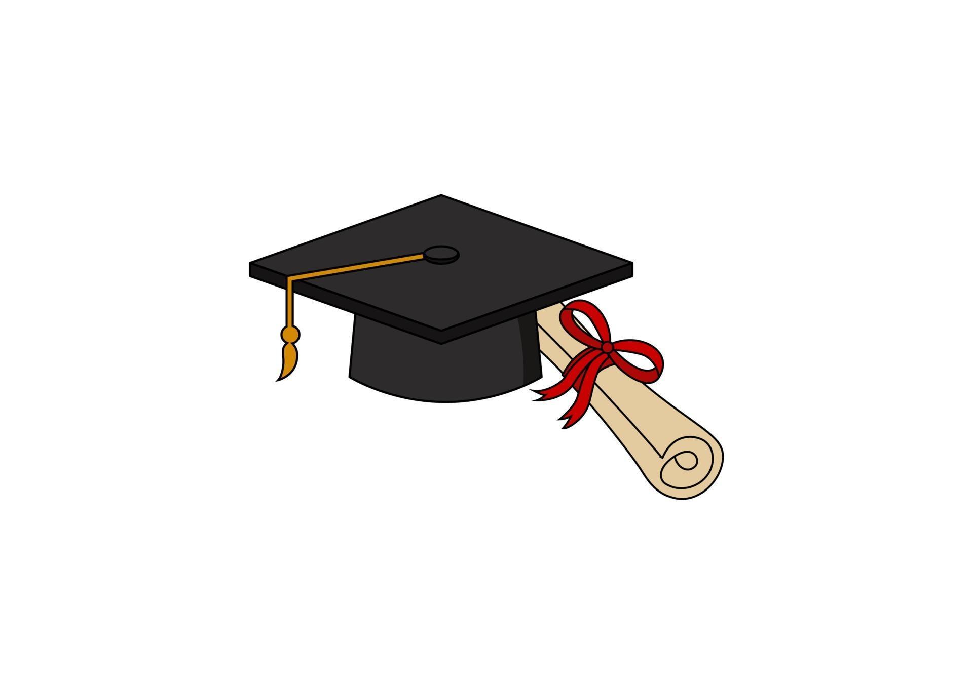 Graduation cap certificate icon illustration design template 3273565