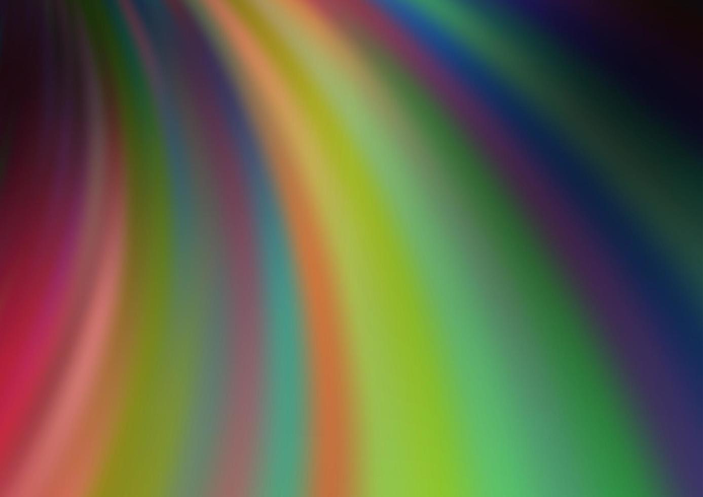 Fondo de vector de arco iris multicolor oscuro con cintas dobladas.