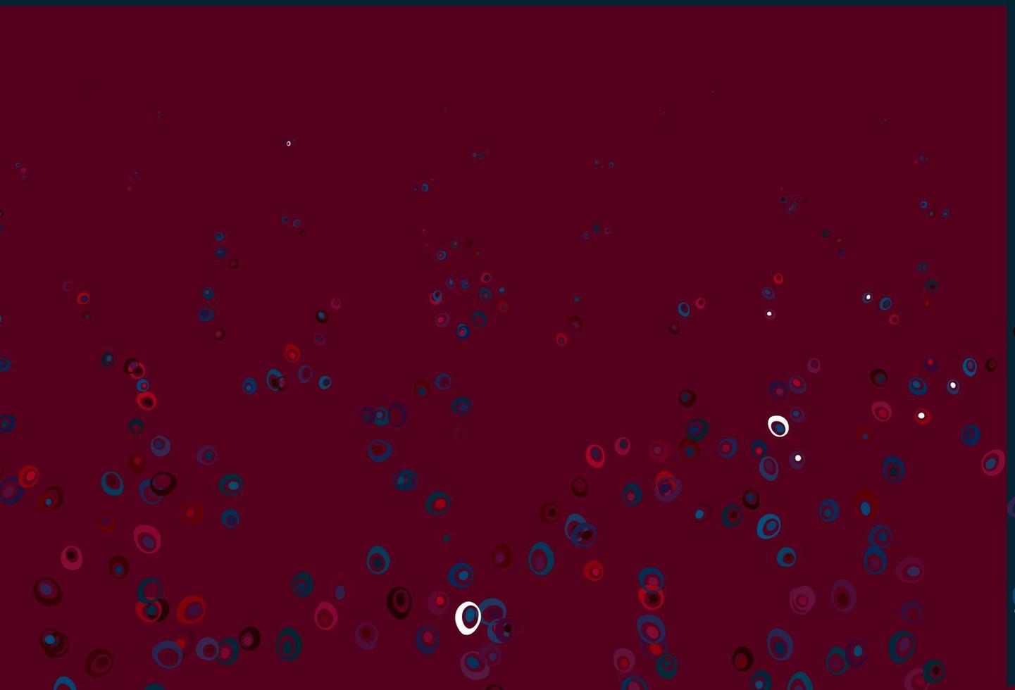 Fondo de vector azul claro, rojo con burbujas.