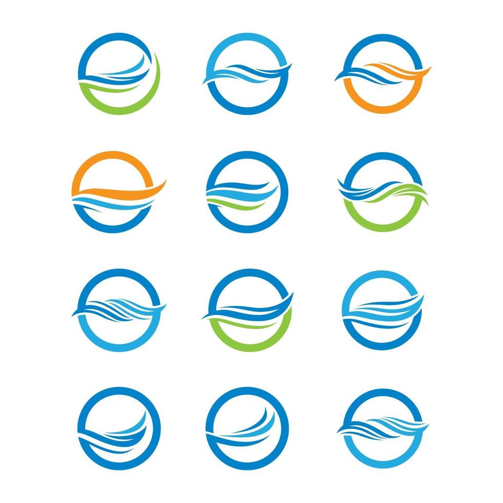 Water wave logo images vector