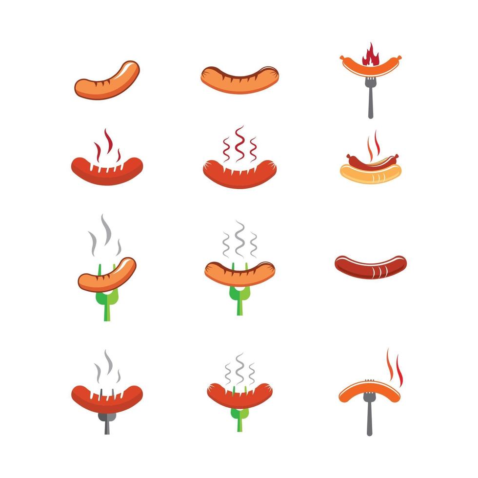 Sausage logo images illustration vector