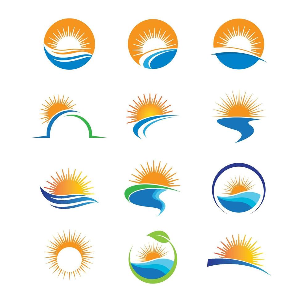 Sunset logo images vector