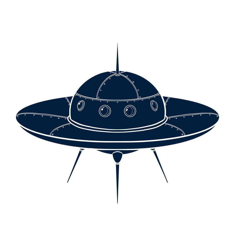 Spaceship Silhouette Icon vector