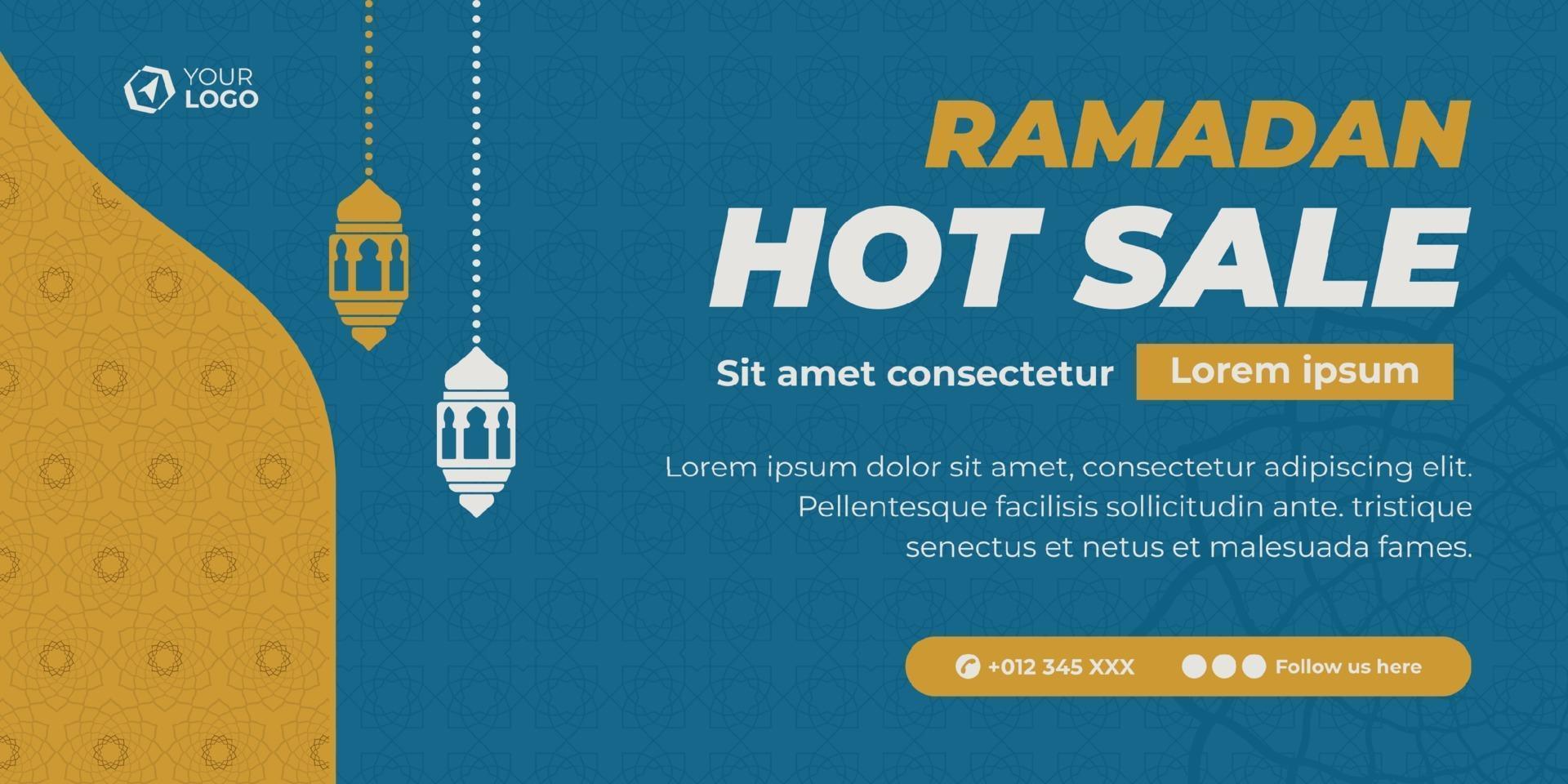 Islamic sale banner vector