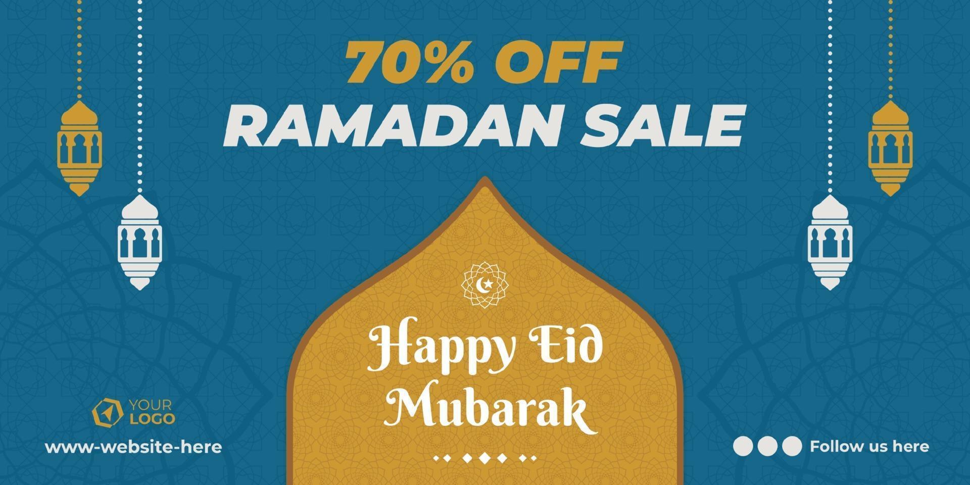 Sale banner with islamic greetings vector