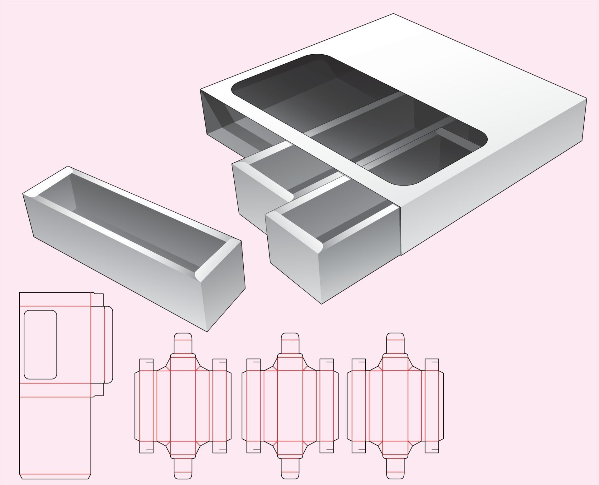 3 drawers box template 3273962 Vector Art at Vecteezy