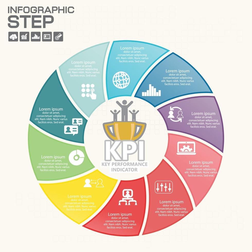 Infographics step by step. Pie chart, graph, diagram vector