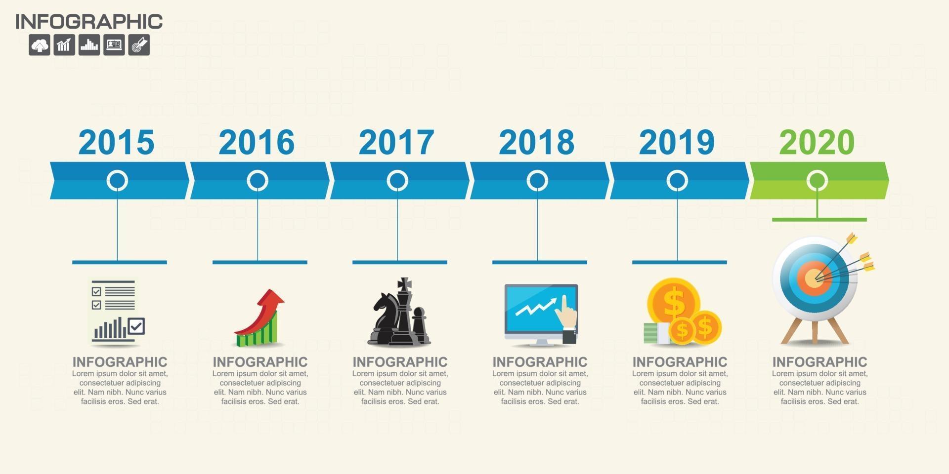 5 Steps timeline infographic in business concept vector