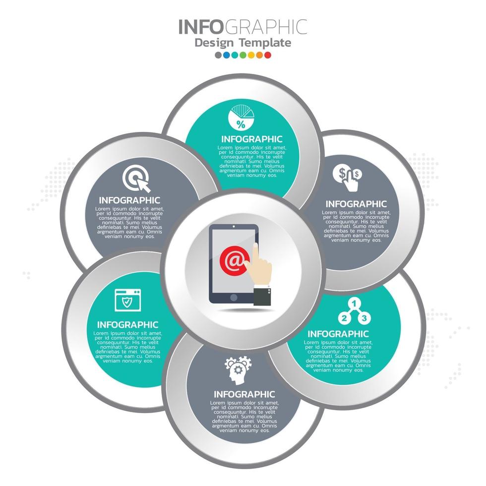 Infographic template concept with icons. vector