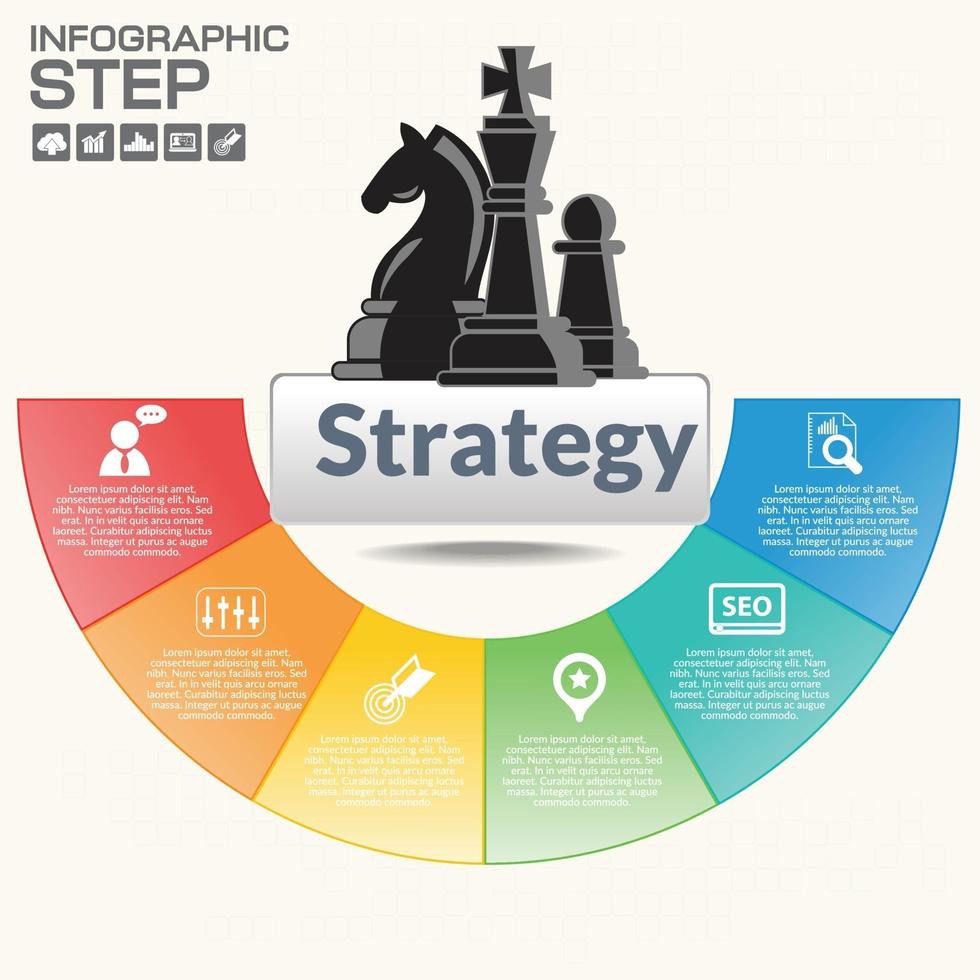 Infographics step by step. Pie chart, graph, diagram vector